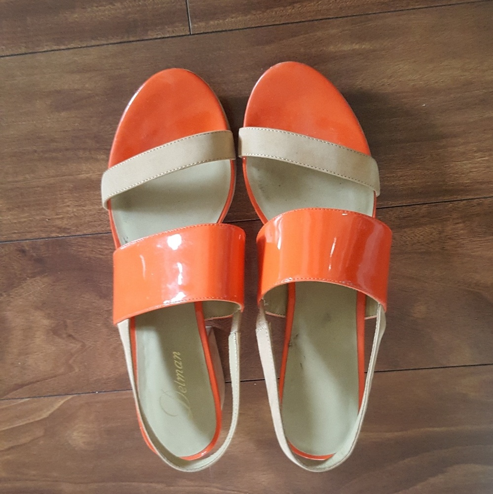 Delman Patent Leather & Suede Color-Block Sandals
